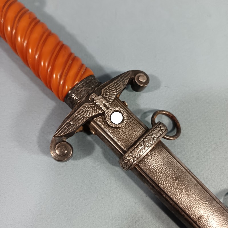 DAGUE ALLEMANDE WEHRMACHT POUR LA HEER MODELE 1935 AVEC POIGNEE ORANGE ET DRAGONNE MARQUAGE CARL WUSTHOF SOLINGEN